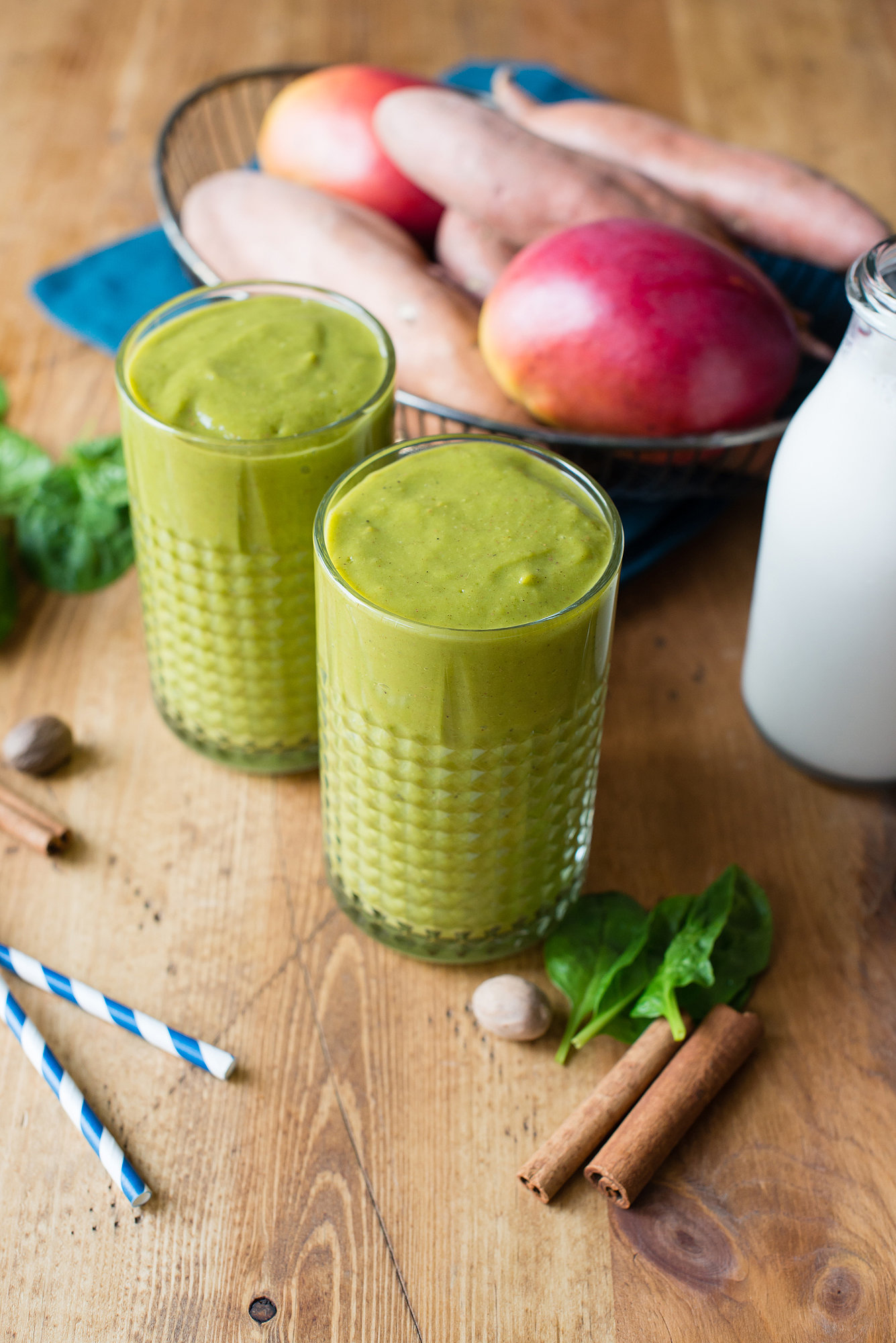 This Mango, Spinach, and Sweet Potato Smoothie Just Works